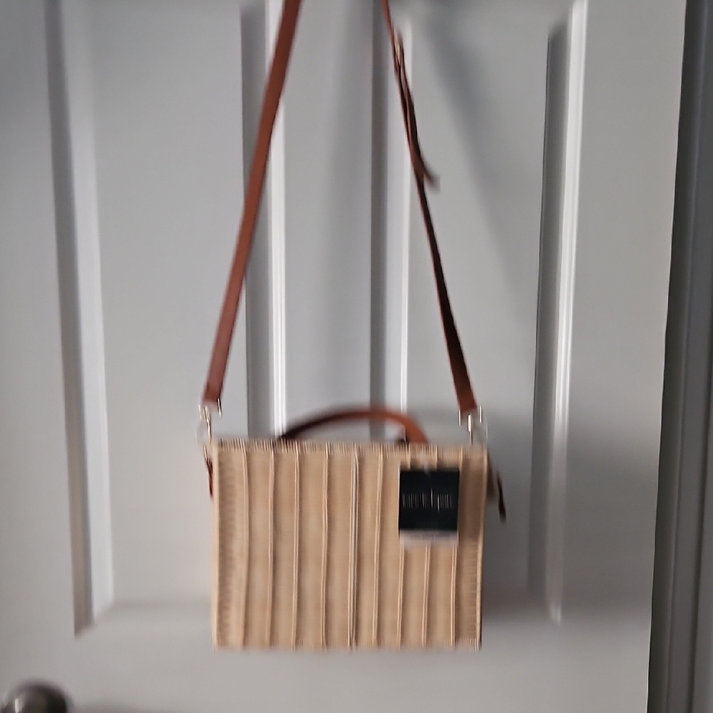 Oonagh by Nanette Lepore Wicker Brown and Tan Convertible Bag